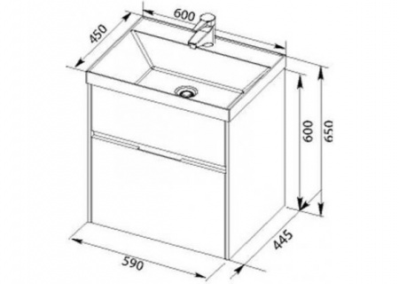 Тумба с раковиной Aquanet Латина 60 00212833 фото