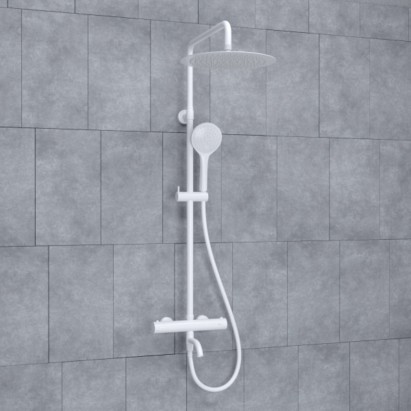 Душевая система (стойка) с термостатом WasserKRAFT Thermo A188.161.155.WM белая матовая фото