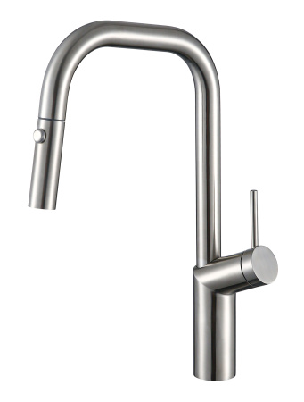 Смеситель для кухни с выдвижным изливом Vincea VKF-107BN брашированный никель фото
