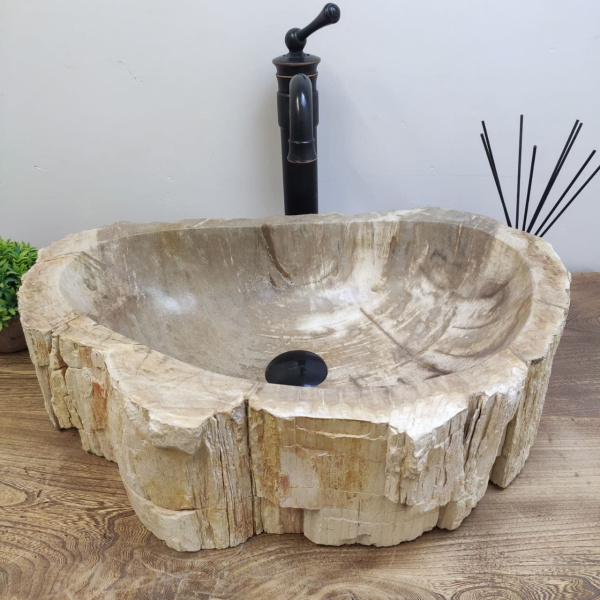 Накладная раковина из окаменелого дерева Fossil Basin OD-01124 (55*39*15) фото