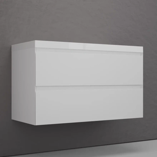 Тумба подвесная под раковину Style Line Манхэттен 100 ЛС-00002356 белая матовая фото