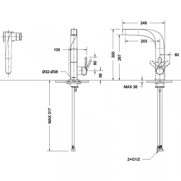 Смеситель для кухни Bravat Wave F774108C фото