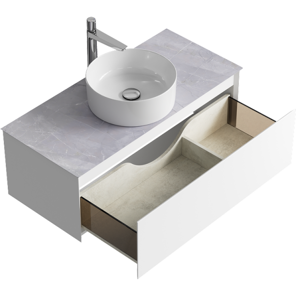 Тумба под накладную раковину Aqwella Geometria 100 GE01101WM белая фото