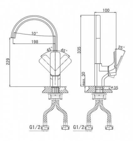 Смеситель для кухни D&K Berlin Black DA1252405 фото