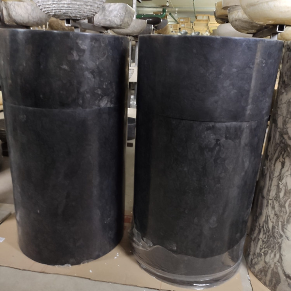 Раковина напольная из мрамора Silinder Full Polish Black MN-0398 (50*50*90) фото