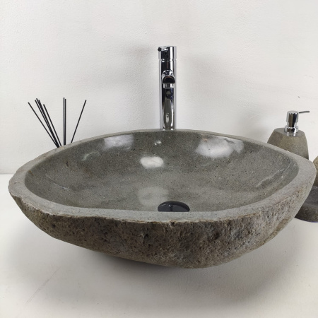 Накладная раковина из речного камня RS0970 (54*47*16) фото