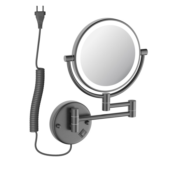 Зеркало с подсветкой и 5 кратным увеличением Timo Saona 13376/18 Черное золото фото