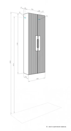 Шкаф-колонна Акватон Ар-Деко 1A284703DD6E0 кашемир фото