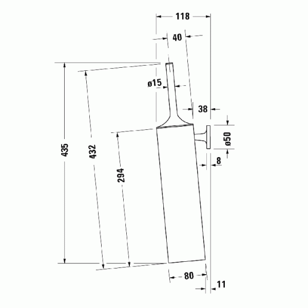 Ершик для туалета Duravit Starck T 0099464600 черный матовый фото