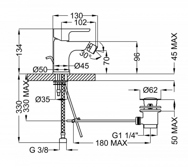 Смеситель для биде Cezares Dolce DOLCE-BSM1-01-Cr фото