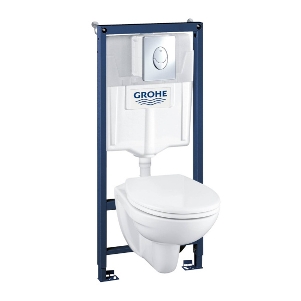 Комплект Grohe Solido 39192000 подвесной унитаз + инсталляция + кнопка фото