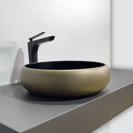 Накладная раковина Comforty 78651 00-00012231 41x41 бронза/черная фото