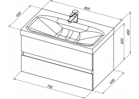 Тумба с раковиной Aquanet Беркли 80 00254290 + 00246880 фото