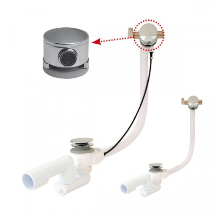 Сточный комлект с заполнением/переливом Ravak X01374 ClickClack фото