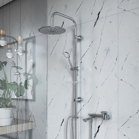 Душевая система Paini RS White 50CR191B0RS1P3 Хром Белая фото