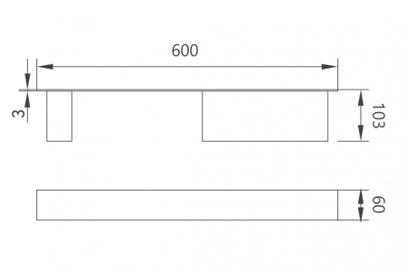 Полка с полотенцедержателем Abber Nischen AN3011MB черная матовая фото