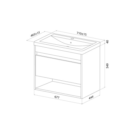 Тумба с раковиной Iddis Zodiac X ZDX70WNi95K 70 см фото