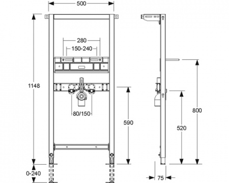 Инсталляция для подвесного умывальника Mepa VariVIT 521006 фото