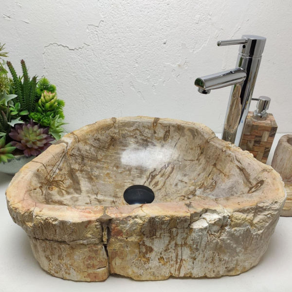 Накладная раковина из окаменелого дерева Fossil Basin OD-01264 (48*34*15) фото