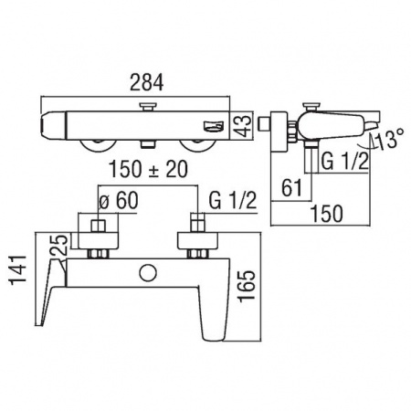 Смеситель для ванны Nobili Sky (SY97110/1CR) фото