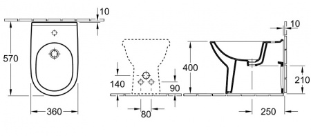 Биде напольное Villeroy & Boch O.novo 54610001 фото
