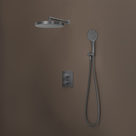 Душевая система скрытого монтажа с термостатом Iddis Duna DUNGM0Ti67 графит матовый фото