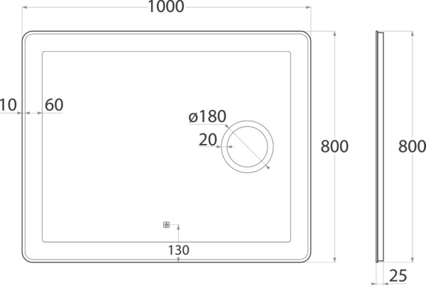 Зеркало с подсветкой Art&Max Latina AM-Lat-1000-800-DS-F-X3 100 см фото