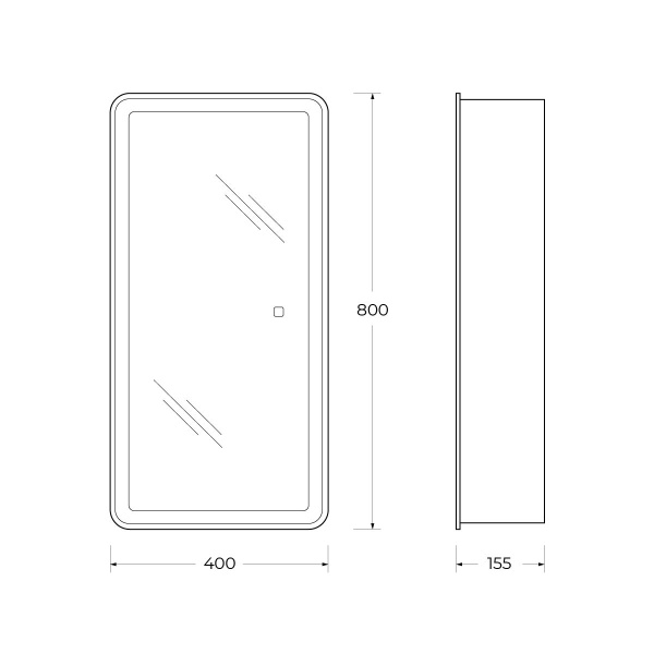 Зеркало-шкаф со встроенной подсветкой и сенсорным выключателем BelBagno SPC-MAR-400/800-1A-LED-TCH 40x80 фото