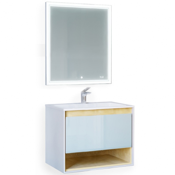 Зеркало с подсветкой Jorno Glass Gla.02.77/W 77 см фото