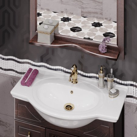 Мебель для ванной Opadiris Тибет 85 орех антикварный/с объемной филенкой фото