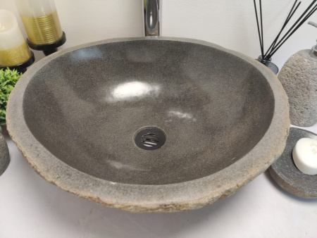 Накладная раковина из речного камня RSM0629 (45*41*15) фото