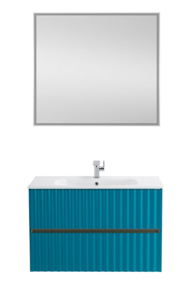 Тумба с раковиной Art&Max Elegant AM-ELEGANT-900-2C-SO-TM-LED бирюзовый матовый / с подсветкой  фото