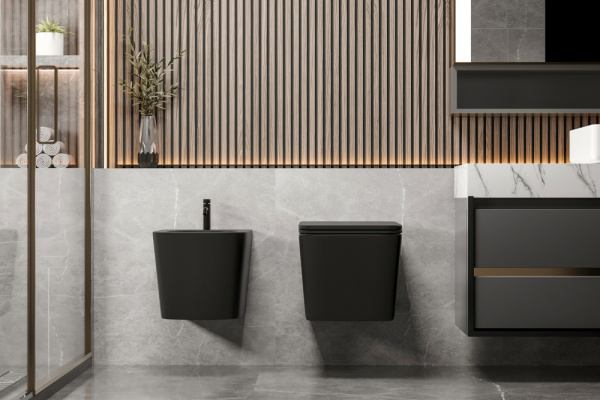 Биде подвесное Abber Rechteck AC1250MB черное матовое фото