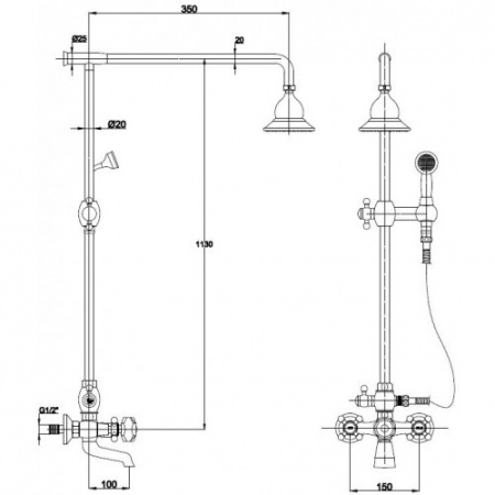 Душевая система (стойка) Kaiser SXP-90-01 Chrome фото