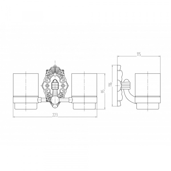 Два стакана для зубных щеток Milacio Valls MC.923.BR бронза фото