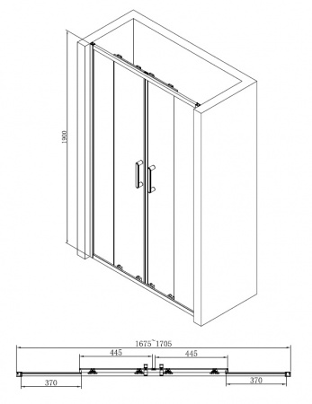 Душевая дверь Abber Schwarzer Diamant AG33170 170 см фото