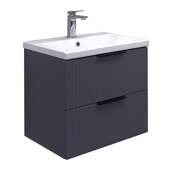 Тумба с раковиной Comforty Лима 60П2 00-00019176 антрацит фото
