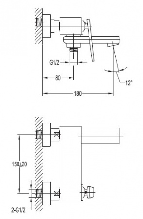 Смеситель для ванны с душем Cezares Baden BADEN-VD-01 фото