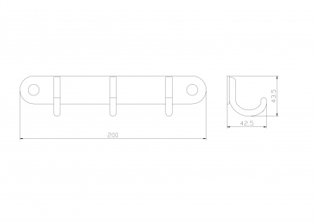Планка с тремя крючками Rush Bianki BI76233 фото