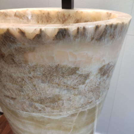 Раковина напольная из оникса Yellow ON-01343 (45*45*90) фото