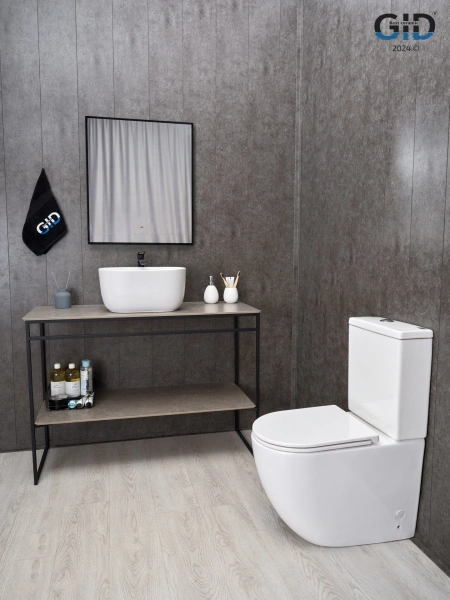 Накладная раковина GID N9302wg 51220 45x32 белая матовая / белый графит фото