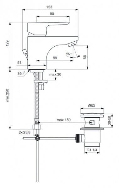 Смеситель для раковины Ideal Standard Ceraplan III B0700AA фото