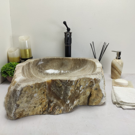 Накладная раковина из оникса Erozy Grey EO-00591 (51*45*15см) фото