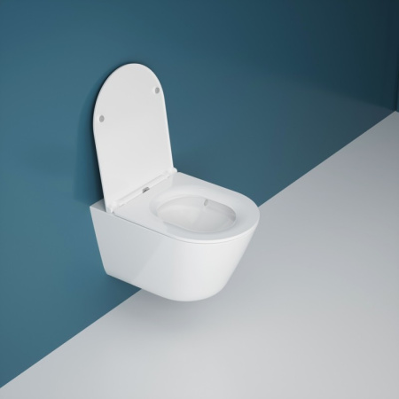 Подвесной унитаз безободковый Esbano CLAVEL-53T с сиденьем фото