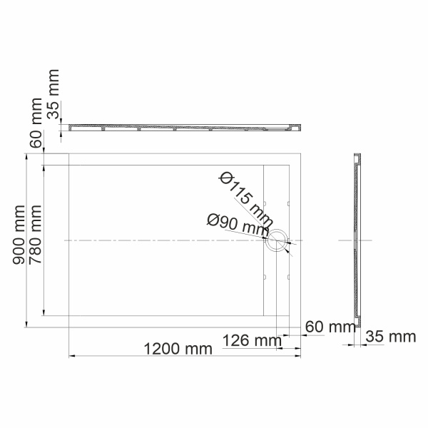 Поддон для душа WasserKRAFT Wiese 84T07 120x90 серый матовый фото