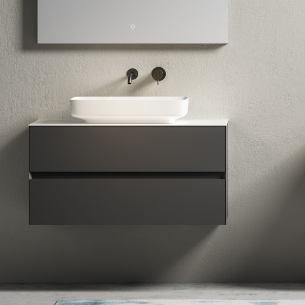 Тумба с раковиной AltroBagno Calabria 1000 Matte black фото
