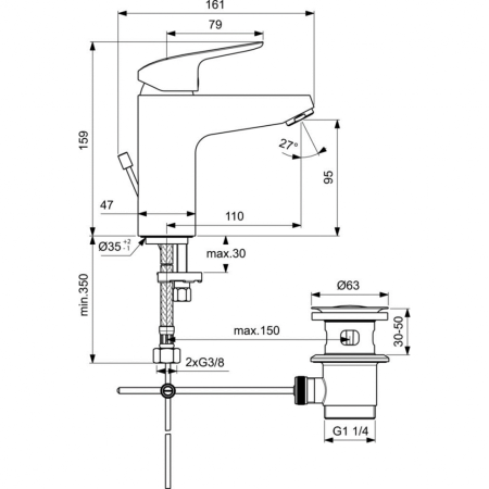 Смеситель для раковины Ideal Standard CERAFLEX B1713AA фото