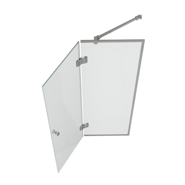 Стеклянная шторка на ванну распашная D&K Matrix DG1109001 90 см хром прозрачное стекло фото