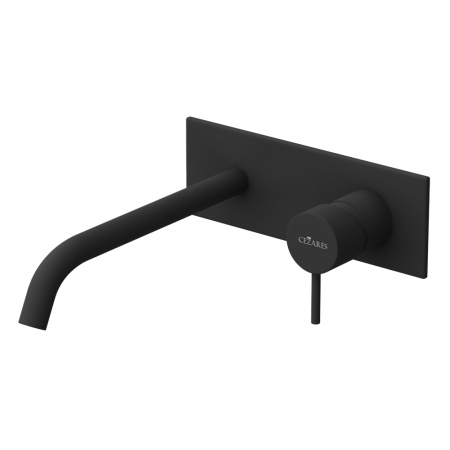 Смеситель для раковины настенный Cezares Leaf LEAF-BLI1-L-NOP Чёрный матовый фото
