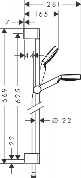 Душевой гарнитур Hansgrohe Crometta 1jet 26533400 65 см фото